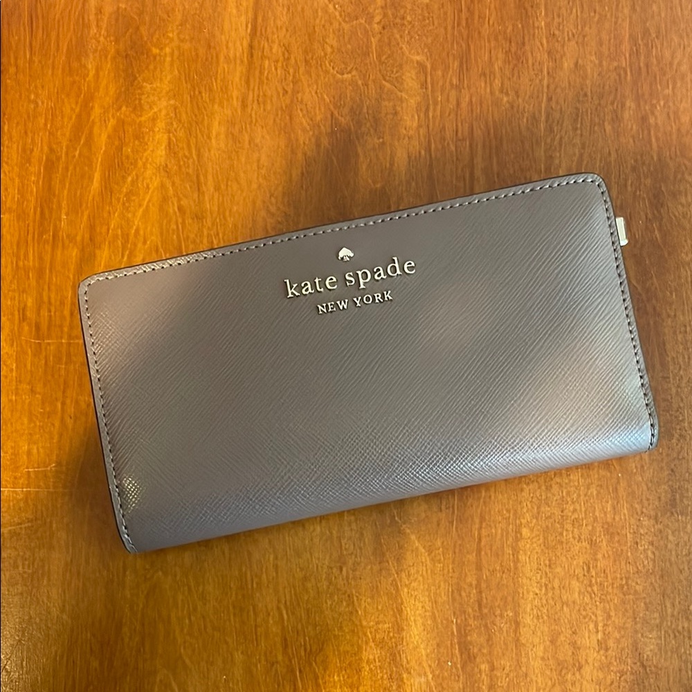 Kate Spade Beige Slim Trim-Fold  Wallet